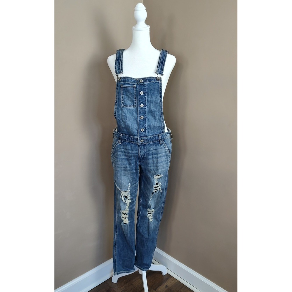 Hollister Blue Denim Distressed Jumpsuit